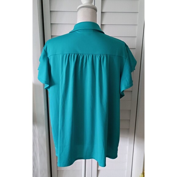 Chico's women's flutter short sleeve collared blouse XXL - Picture 5 of 8